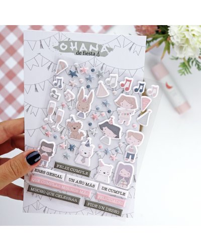 Autocollants puffy - Ohana de fiesta | Alúa Cid