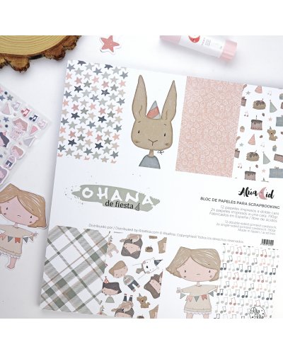 Alúa Cid - Bloc papiers 30x30cm - Ohana de fiesta