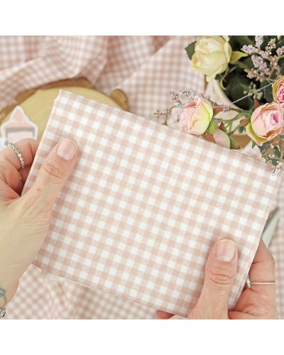 Alúa Cid - Coupon de tissu - Vichy saumon - Fantasía