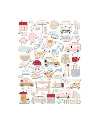 Mintopía - Autocollants puffy - Illustrations - Outdoors de Pili Sallent