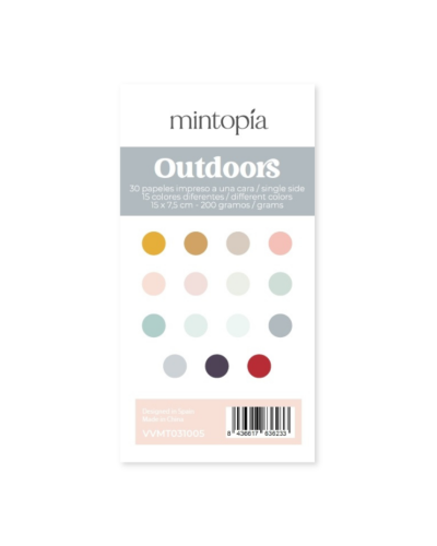 Mintopía - Bloc papiers unis 7,5 x15cm - Outdoors de Pili Sallent