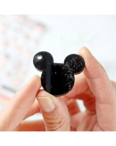 Médaillon Mickey acrylique noir | Alúa Cid
