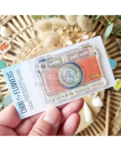 Chou & Flowers - Tampon clear - Clic clac - Rêve Azur