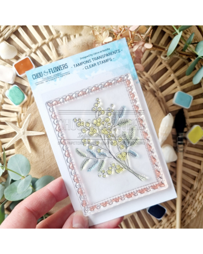 Chou & Flowers - Tampon clear - Mimosa - Rêve Azur