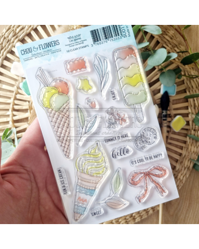 Chou & Flowers - Tampon clear - Les glaces - Rêve Azur