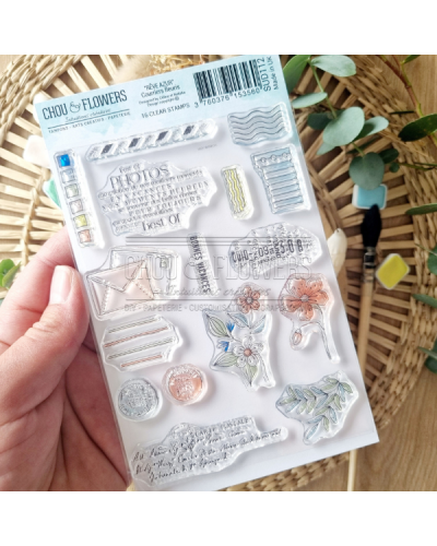 Chou & Flowers - Tampon clear - Courriers fleuris - Rêve Azur