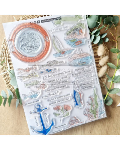 Chou & Flowers - Tampon clear - Le hublot - Rêve Azur
