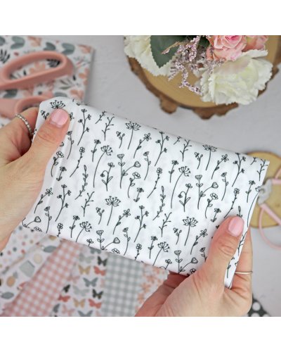 Coupon de tissu - Fleurs Noir & Blanc - Rita's Diary | RitaRita
