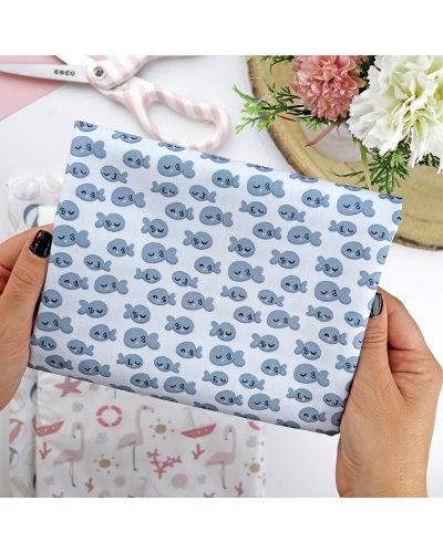 Alúa Cid - Coupon de tissu - Petits poissons - Ohana en la playa