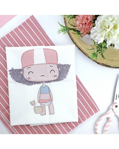 Alúa Cid - Panneau de tissu - Dino - Ohana en la playa