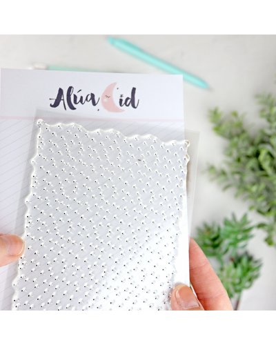 Alúa Cid - Tampon clear - Fond Petits points - Ohana en la playa