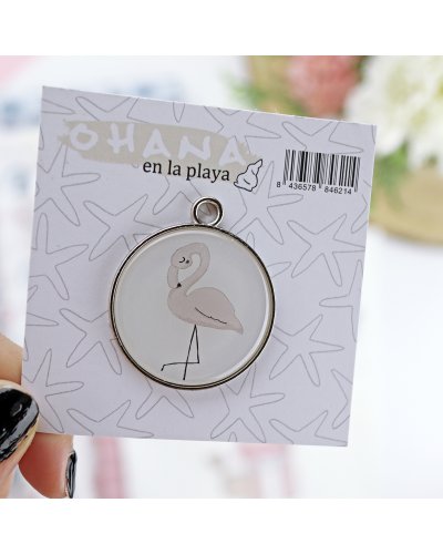 Alúa Cid - Maxi Breloque - Flamant rose - Ohana en la playa