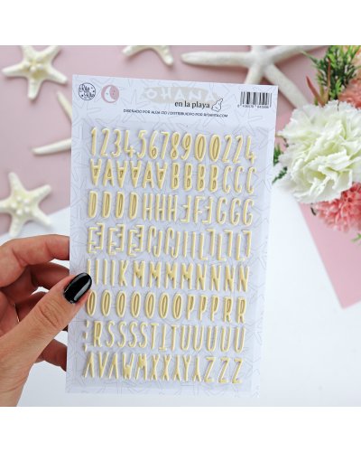 Autocollants Alphabet puffy - Ohana en la playa | Alúa Cid