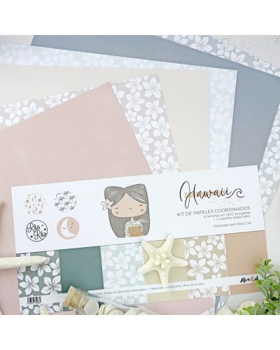 Alúa Cid - Kit papiers spéciaux 30x30cm - Hawaii