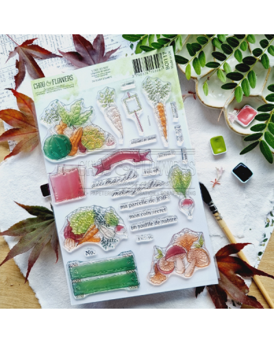Chou & Flowers - Tampon clear A5 - Légumes de saison - L'orée des bois