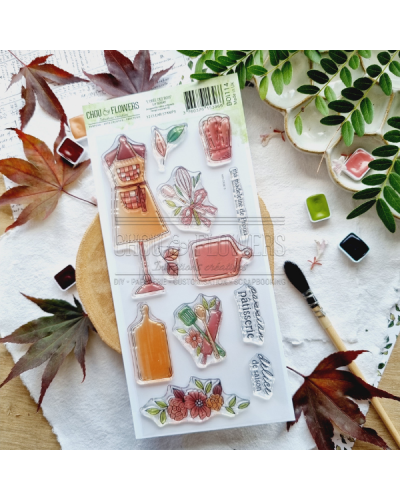 Chou & Flowers - Tampon clear DL - Le tablier - L'orée des bois