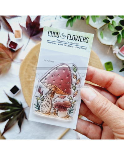 Chou & Flowers - Tampon clear A8 - Mini champignons - L'orée des bois