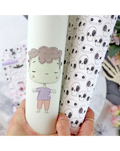 Alúa Cid - Papier laminé - Franky Stein - Cute Halloween