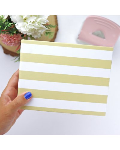RitaRita - Classeur 10x10cm - Rayures moutarde - Basic