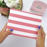 Classeur 10x10 - Rayures corail - Basic | RitaRita