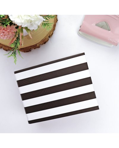 RitaRita - Classeur 10x10cm - Rayures noir - Basic