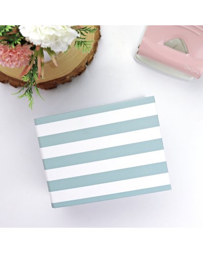 RitaRita - Classeur 10x10cm - Rayures turquoise - Basic