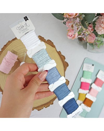 Set de fils à broder - Bleu gris - Stitch it | Lora Bailora