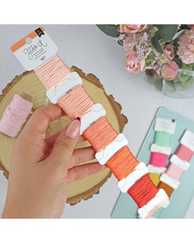 Set de fils à broder - Corail - Stitch it | Lora Bailora
