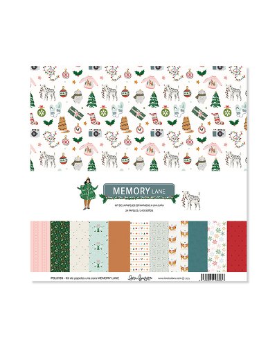 Lora Bailora - Bloc papiers 30x30cm - Memory Lane