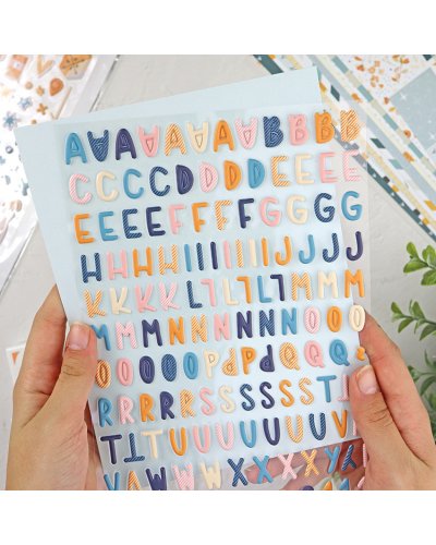 Autocollants alphabet puffy - Nimbus | Dunaon