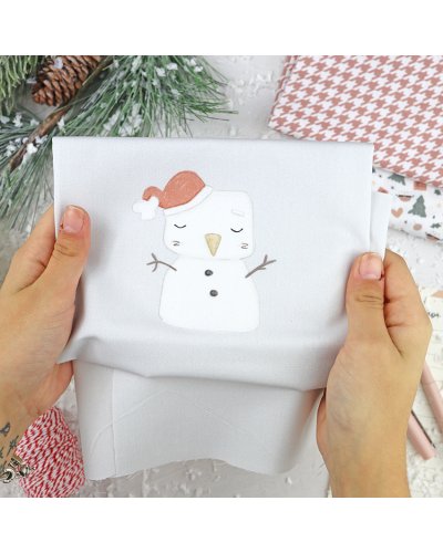 Alúa Cid - Panneau de tissu - Bonhomme de neige - Ohana en diciembre