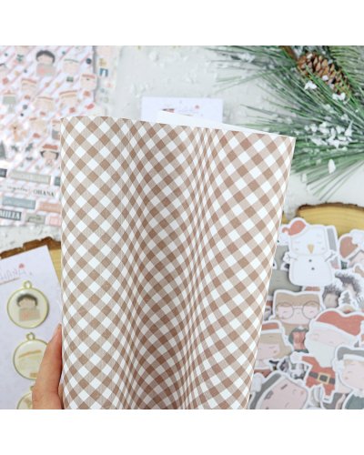 Alúa Cid - Papier laminé - Vichy camel - Ohana en diciembre