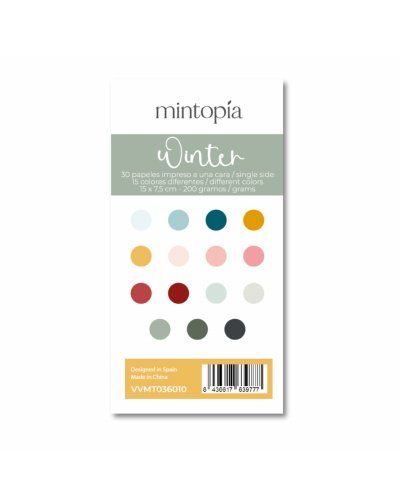 Mintopía - Bloc papiers unis 7,5 x15cm - Babe it's cold outside de Pili Sallent