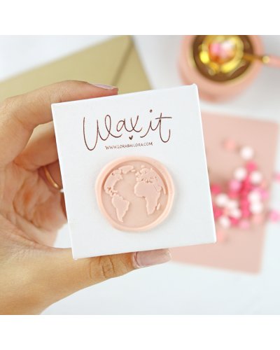 Lora Bailora - Sceau en laiton - Mappemonde - Wax It