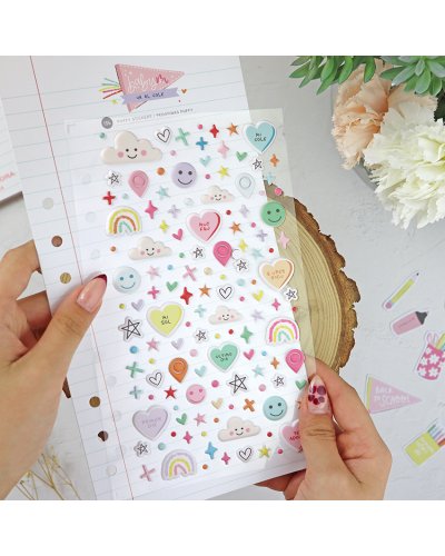 Lora Bailora - Autocollants puffy Formes - Baby M va al cole