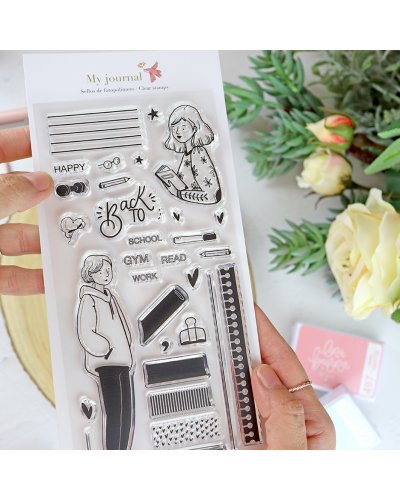 Lora Bailora - Tampon clear Back to - My journal de Mrs Maple