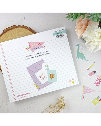 Lora Bailora - Bloc papiers 25x21cm - Baby M va al cole