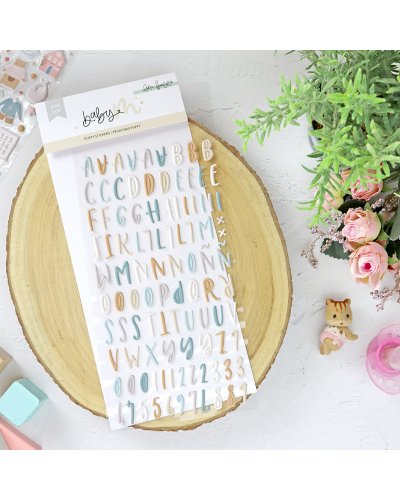 Autocollants alphabet puffy Bleu - Baby M | Lora Bailora