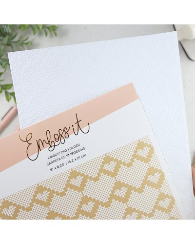 Classeur de gaufrage - Coeurs points de croix - Emboss it | Lora Bailora