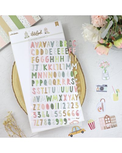 Autocollants alphabet puffy Couleur - Lala Land | Lora Bailora