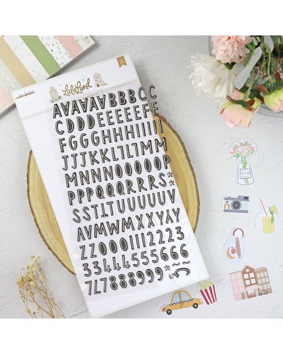 Autocollants alphabet puffy Noir - Lala Land | Lora Bailora
