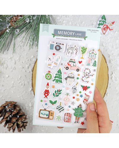 Lora Bailora - Autocollants puffy Illustrations - Memory Lane