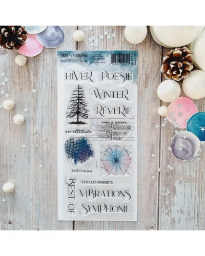 Chou & Flowers - Tampon clear DL - Les mots hiver - Altitude 