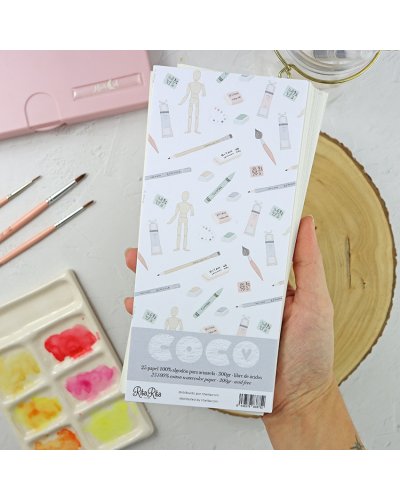 COCO - Papier aquarelle 100% coton - format DL