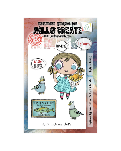 Aall&Create - Tampon clear - A7 Stamp Set #1325 - Fish 'n Chips