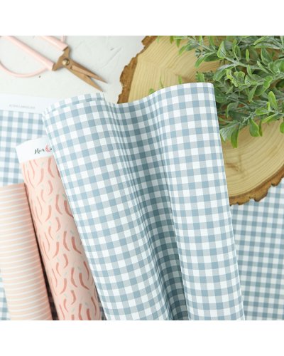 Alúa Cid - Papier laminé 43x72cm - Mini vichy bleu