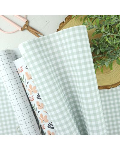 Alúa Cid - Papier laminé 43x72cm - Mini vichy mint