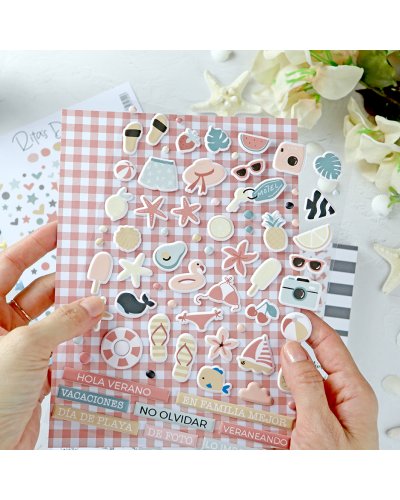 Rita's Diary - Autocollants puffy illustrations - Été '25