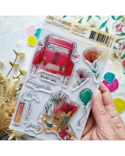 Tampon clear A6 - Pique-nique - Mon p'tit jardin | Chou & Flowers