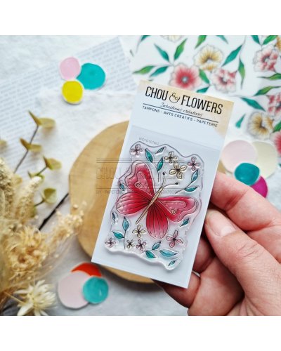 Tampon clear A8 - Papillons - Mon p'tit jardin | Chou & Flowers